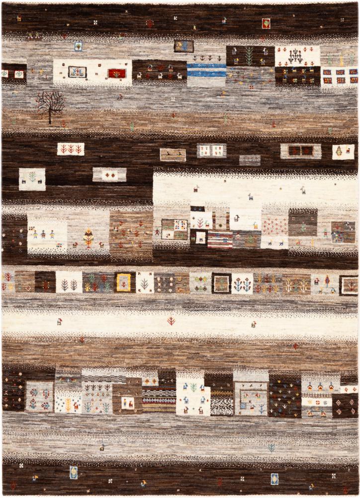 Tapis persan Persan Gabbeh Loribaft Nowbaft 211x152 211x152, Tapis persan Noué à la main