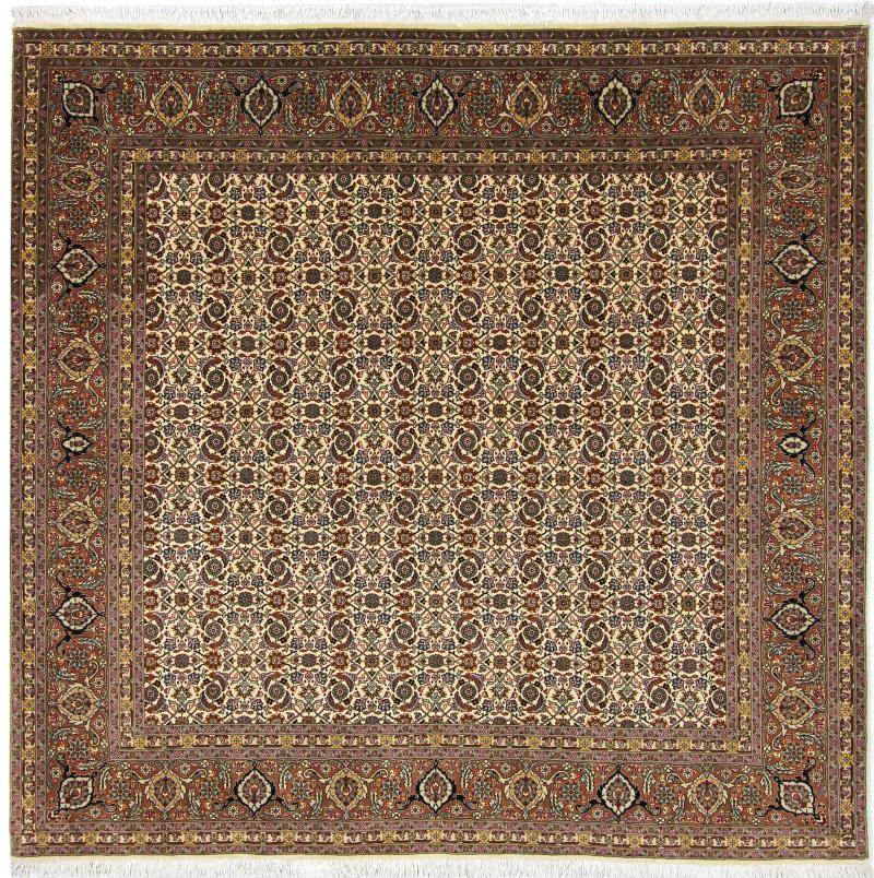 Tapete persa Tabriz 50Raj 200x198 200x198, Tapete persa Atado à mão