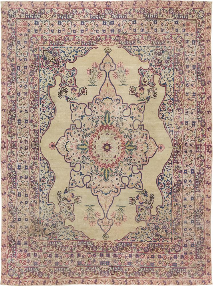 Persian Rug Kerman Lavar Antique 12'2"x9'1" 12'2"x9'1", Persian Rug Knotted by hand