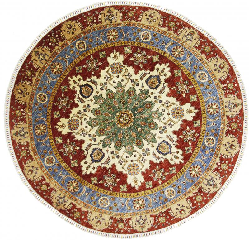 Tapis afghan Super Kazak 244x237 244x237, Tapis persan Noué à la main
