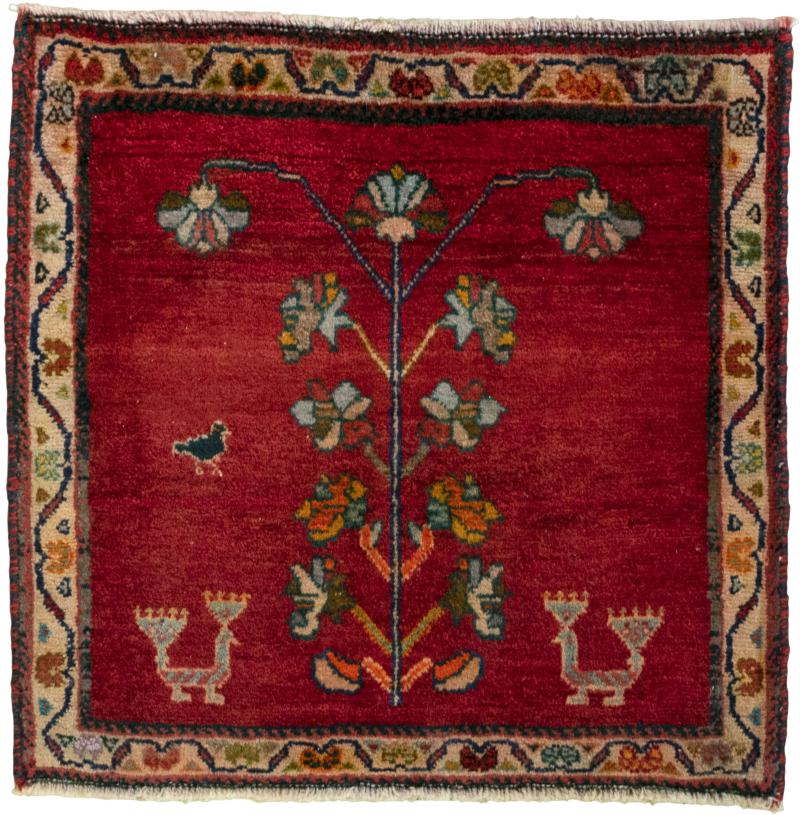 Persian Rug Persian Gabbeh Ghashghai 59x62 59x62, Persian Rug Knotted by hand