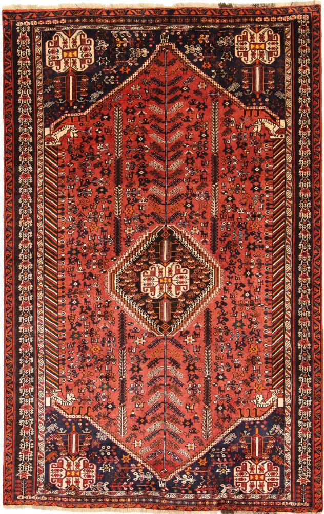 Tapete persa Ghashghai 244x157 244x157, Tapete persa Atado à mão