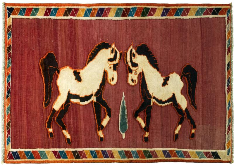 Tapis persan Persan Gabbeh Ghashghai 150x109 150x109, Tapis persan Noué à la main