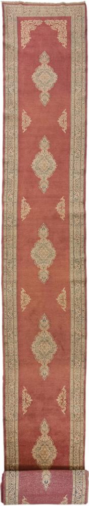 Persian Rug Kerman Semi Antique 39'9"x3'6" 39'9"x3'6", Persian Rug Knotted by hand