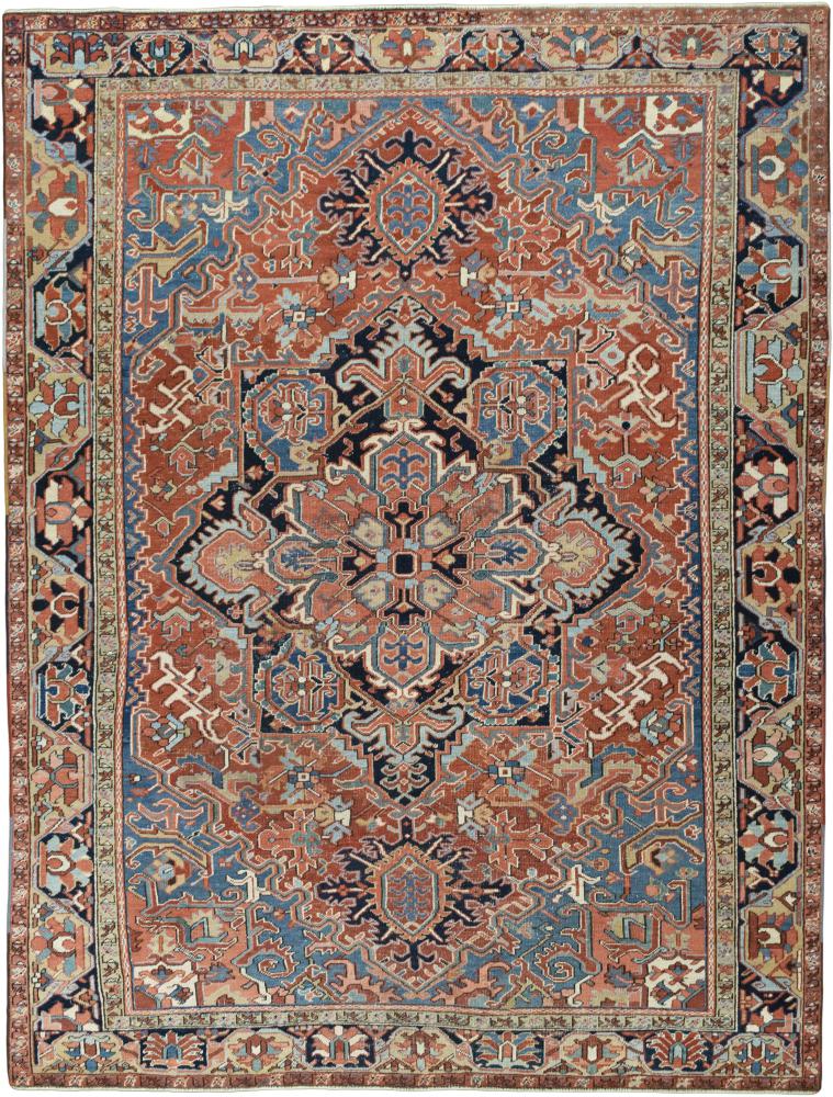 Alfombra persa Heriz Antiguo 376x289 376x289, Alfombra persa Anudado a mano