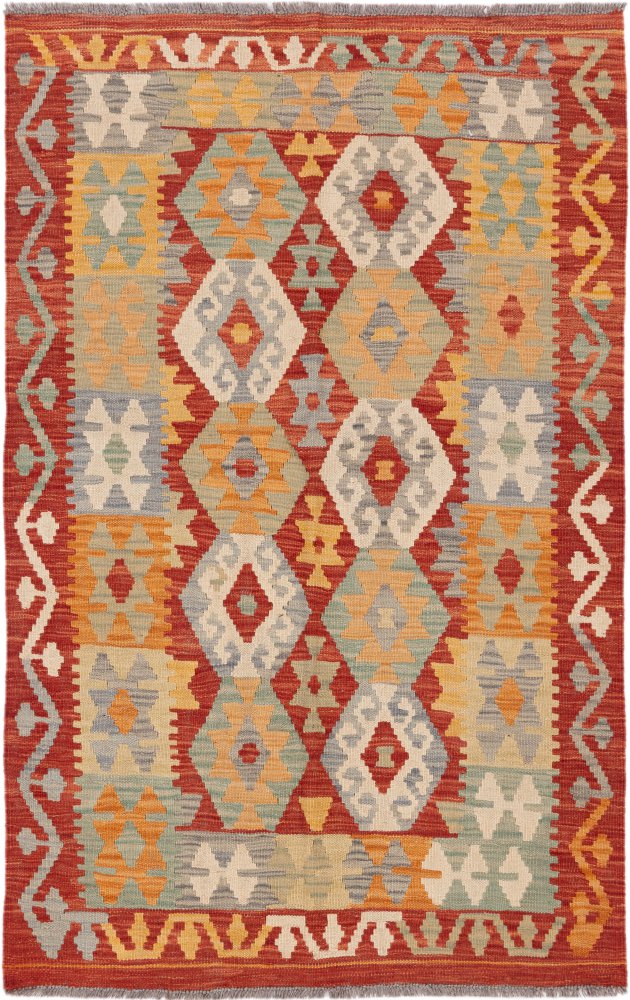 Afghan rug Kilim Afghan 5'1"x3'3" 5'1"x3'3", Persian rug Handwoven