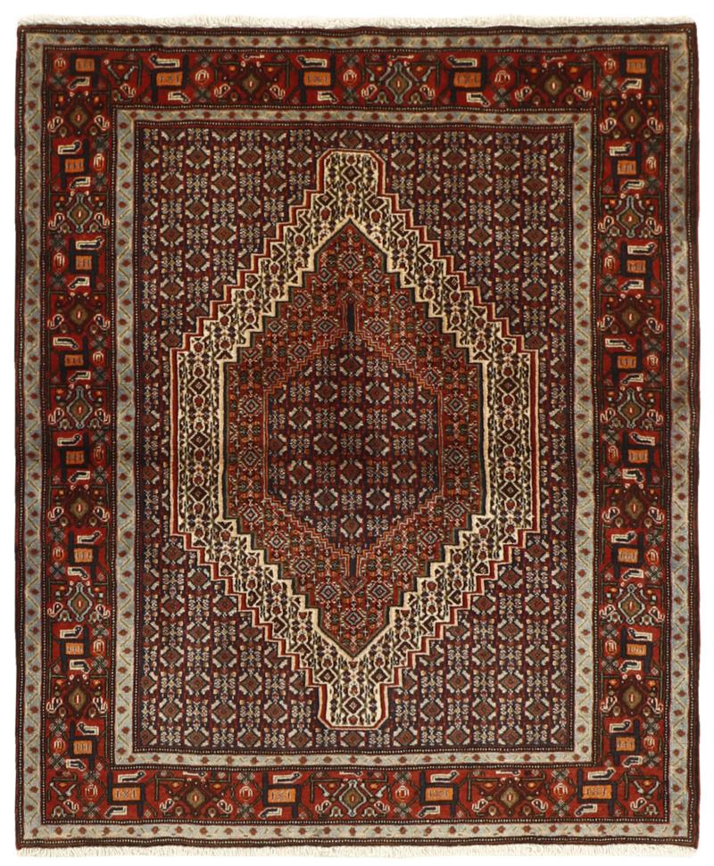Perzisch tapijt Senneh 151x126 151x126, Perzisch tapijt Handgeknoopte