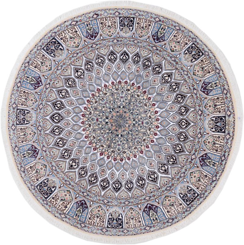 Persian Rug Nain 6La Signed 210x210 210x210, Persian Rug Knotted by hand