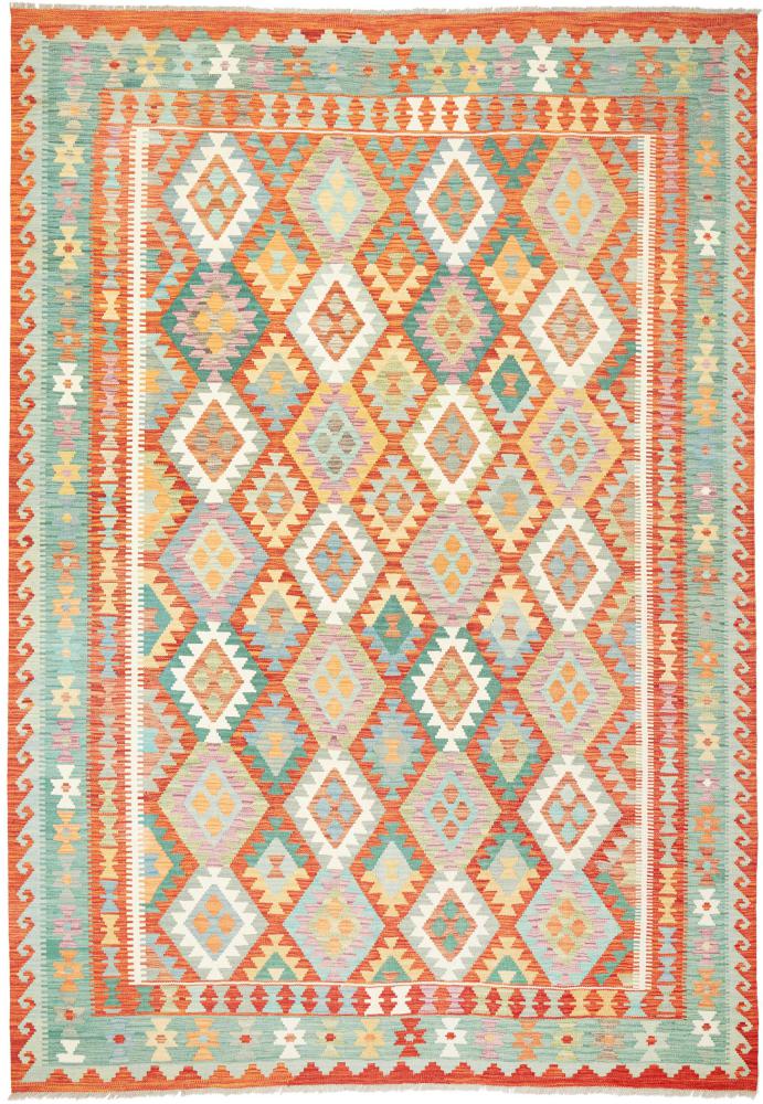 Afghan rug Kilim  Afghan 9'9"x6'9" 9'9"x6'9", Persian Rug Woven by hand