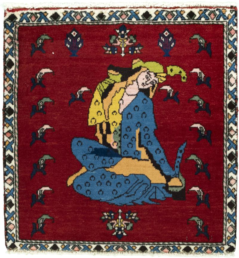 Persian Rug Shiraz 62x61 62x61, Persian Rug Knotted by hand