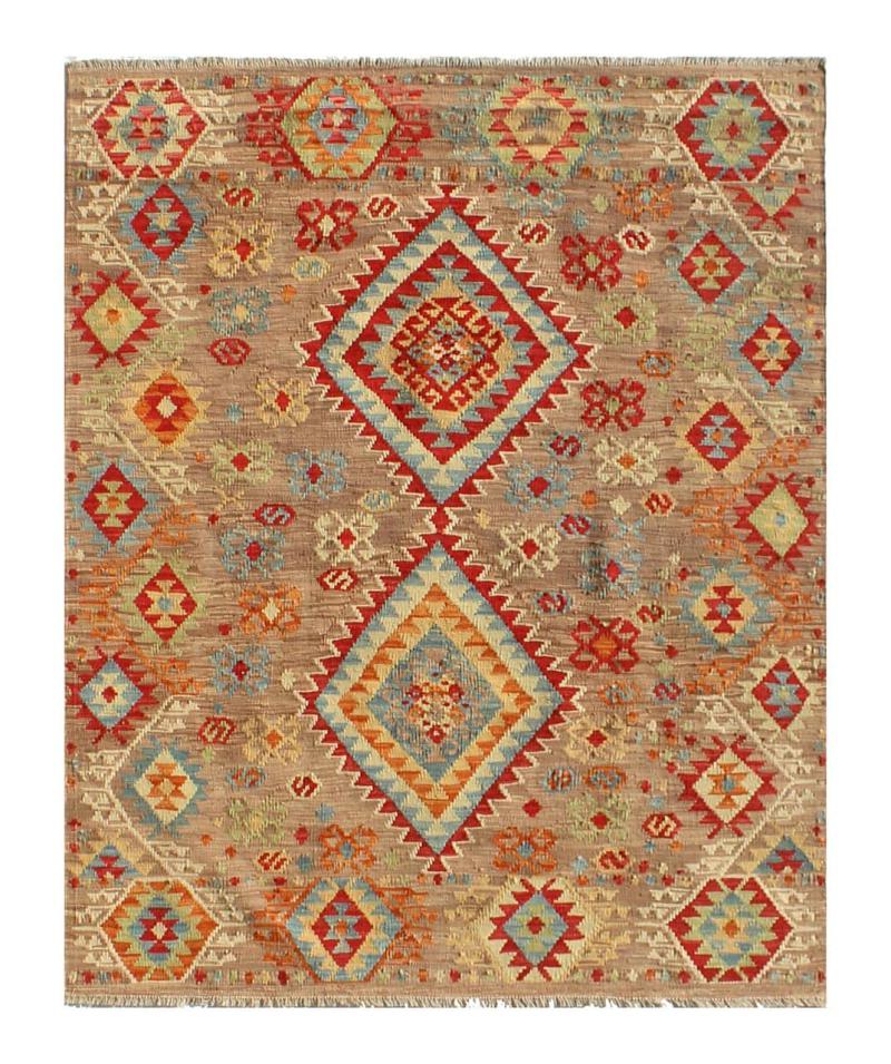 Afghan rug Kilim Afghan 6'10"x5'1" 6'10"x5'1", Persian Rug Woven by hand