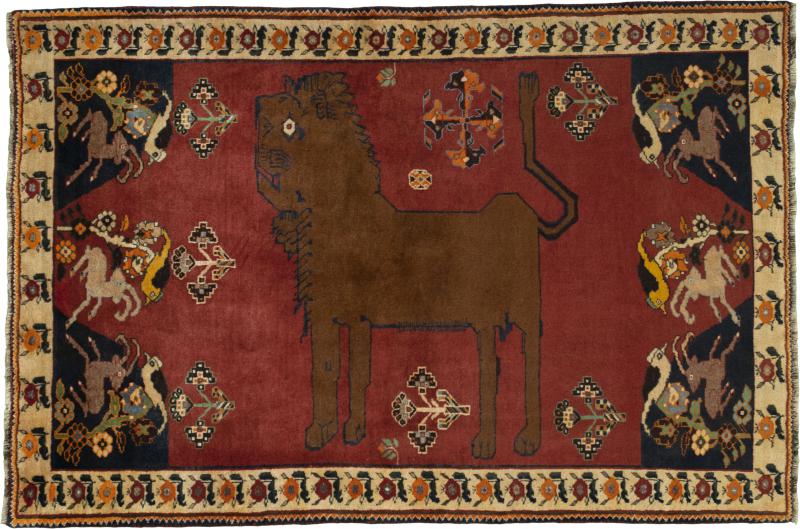 Persian Rug Persian Gabbeh Ghashghai 196x131 196x131, Persian Rug Knotted by hand