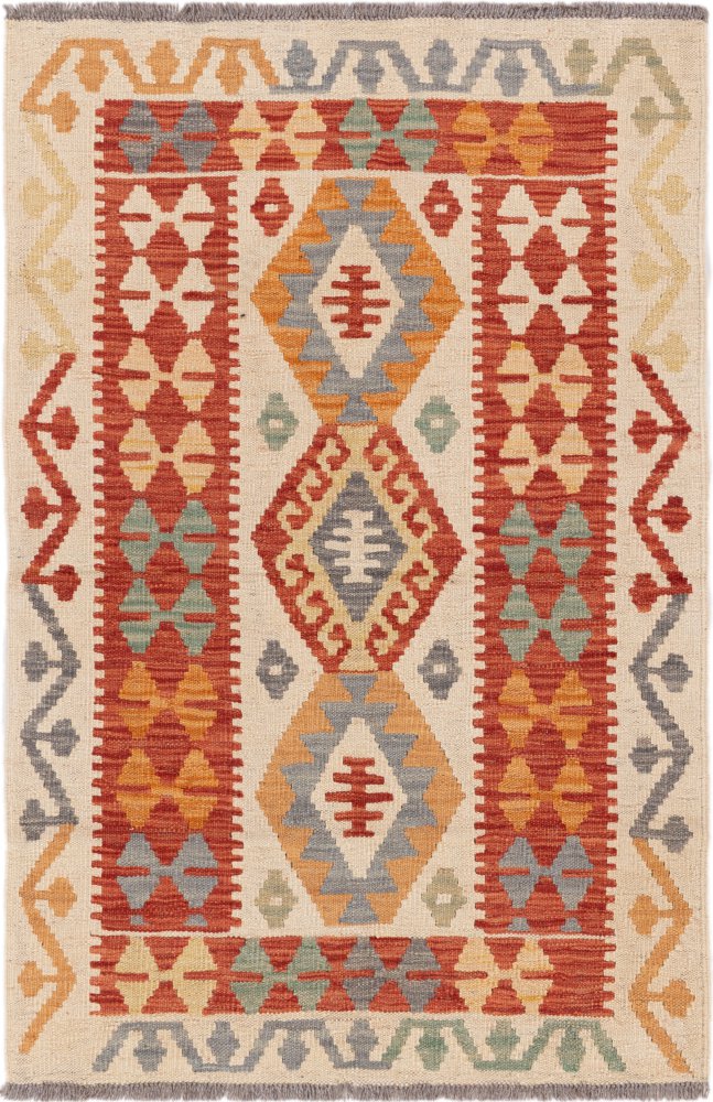 Afghanischer Teppich Kelim Afghan 124x82 124x82, Perserteppich Handgewebt
