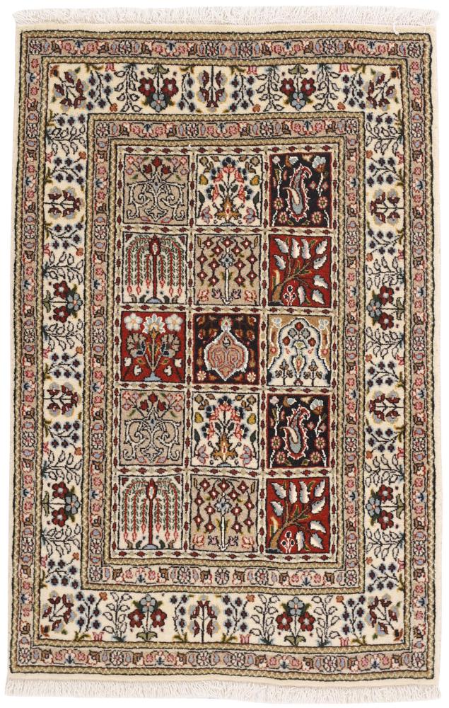 Persian Rug Moud Garden 3'10"x2'6" 3'10"x2'6", Persian Rug Knotted by hand