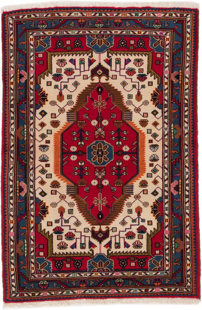 Tapis persan Hamadan 142x98 142x98, Tapis persan Noué à la main
