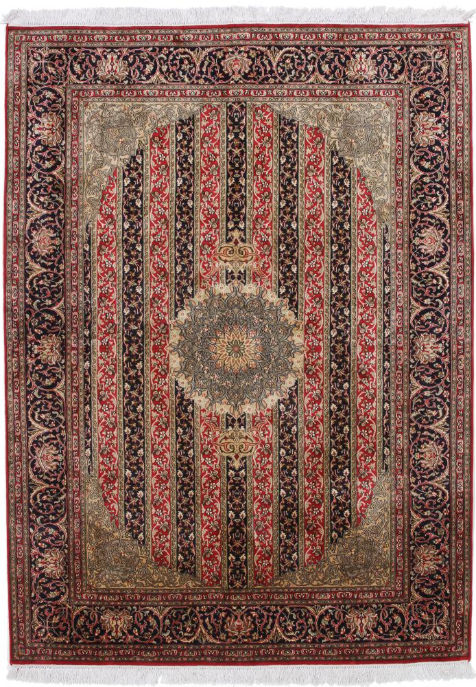 Tapete indiano Kashmir Pura Seda 215x158 215x158, Tapete persa Atado à mão