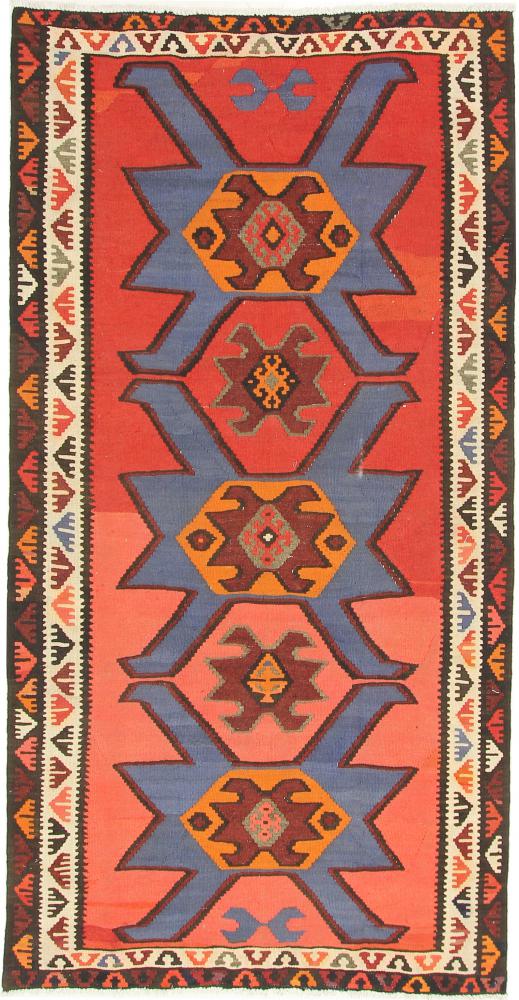 Tapete persa Kilim Fars Azerbaijan Antigo 279x141 279x141, Tapete persa Tecido à mão