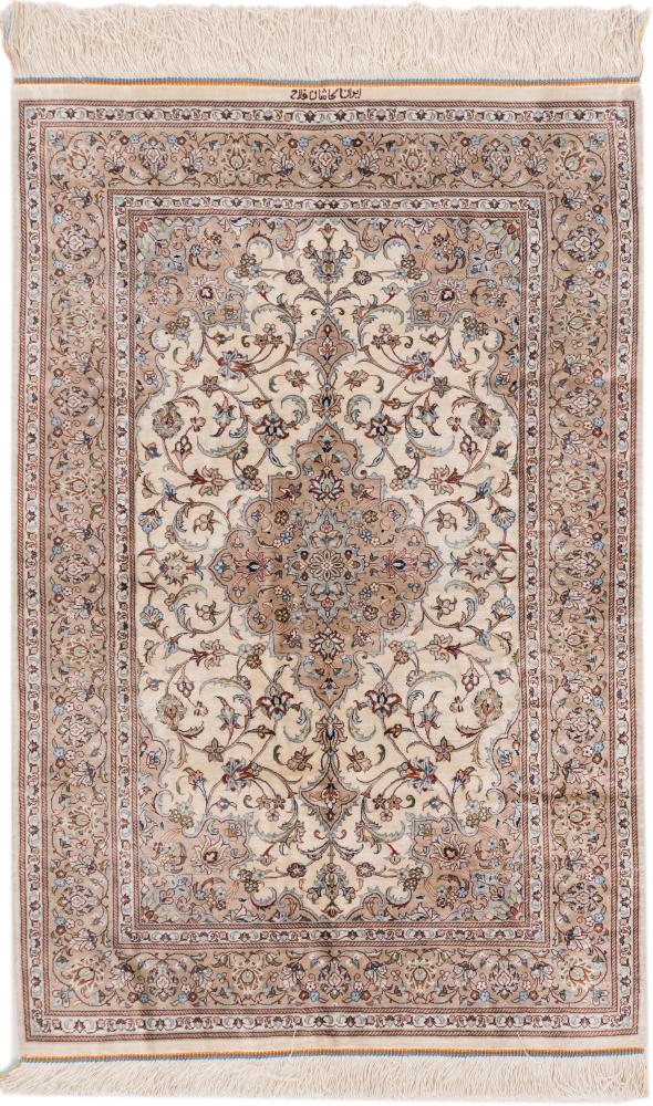 Alfombra persa Keshan de Seda Firmado Falah 121x77 121x77, Alfombra persa Anudado a mano