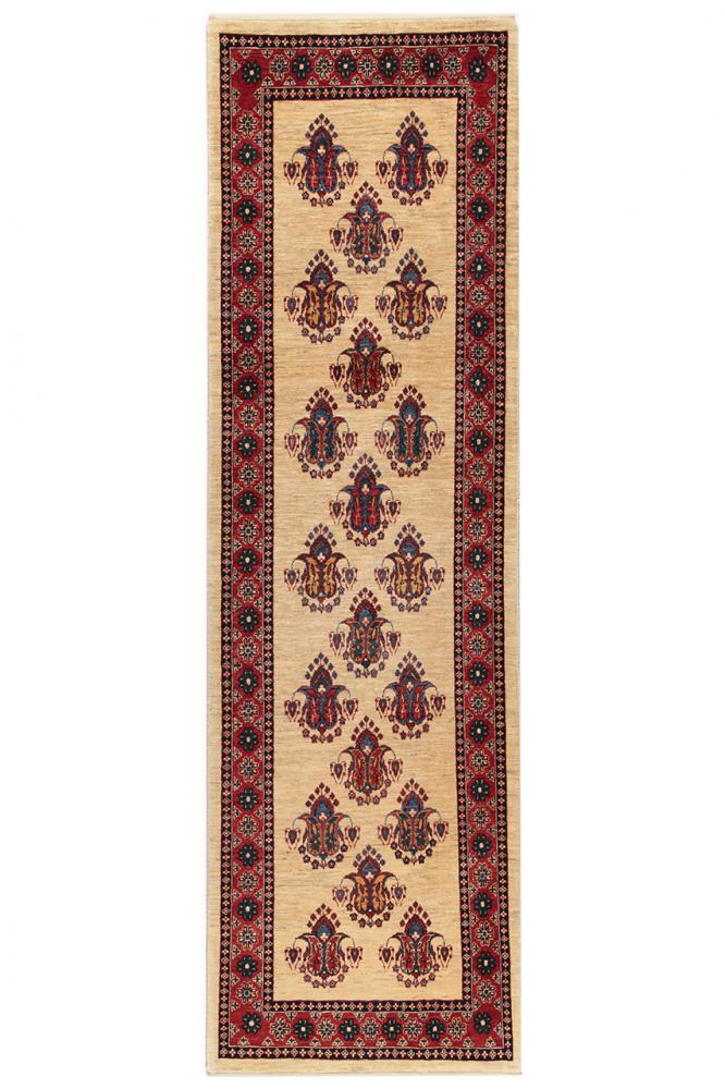 Persian Rug Persian Gabbeh Loribaft 9'8"x3'0" 9'8"x3'0", Persian Rug Knotted by hand