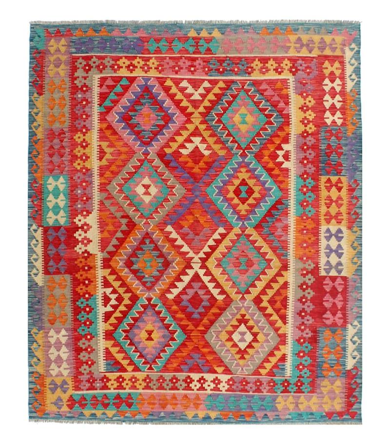 Afghan rug Kilim Afghan 7'9"x5'10" 7'9"x5'10", Persian Rug Woven by hand