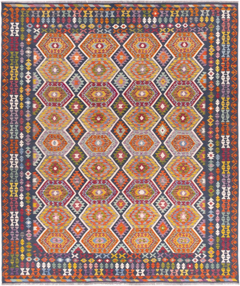 Afghan rug Kilim Afghan 12'10"x10'0" 12'10"x10'0", Persian rug Handwoven