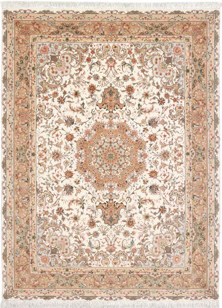 Tapete persa Tabriz 70Raj Shirfar Fio de Seda 203x150 203x150, Tapete persa Atado à mão