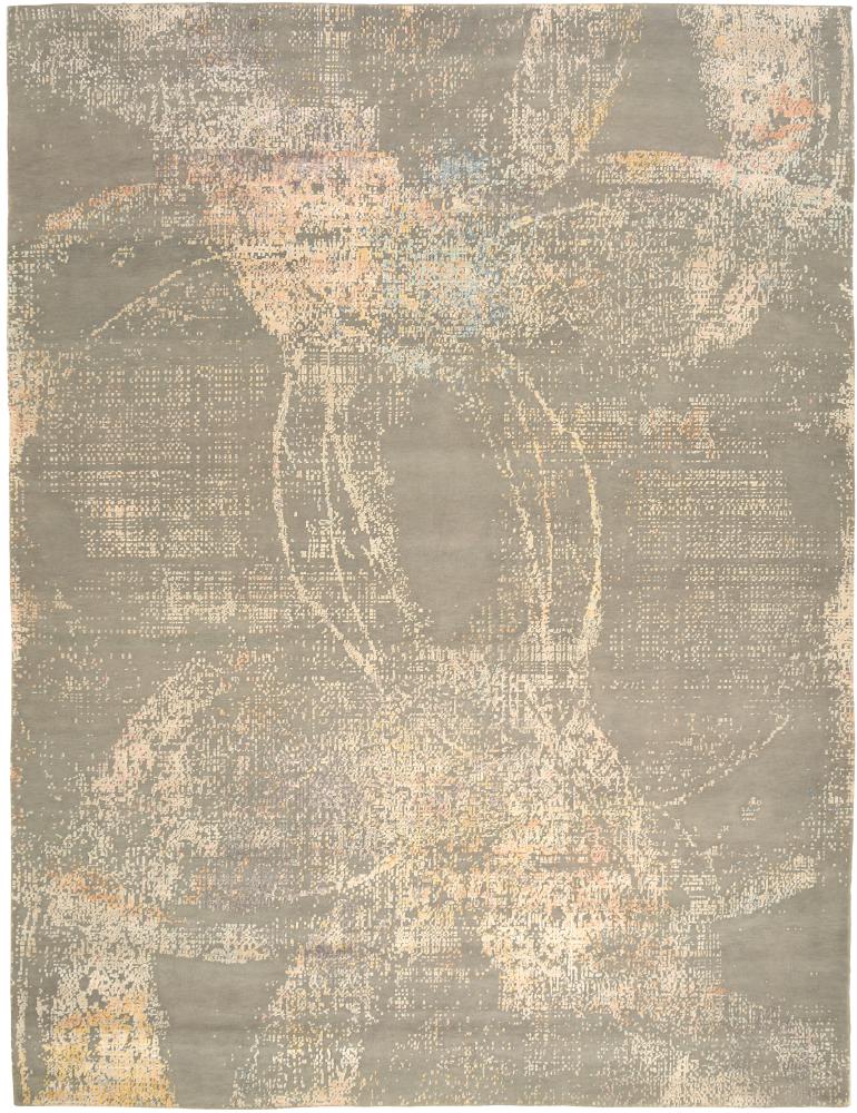 Indo rug Sadraa 12'0"x9'2" 12'0"x9'2", Persian Rug Knotted by hand