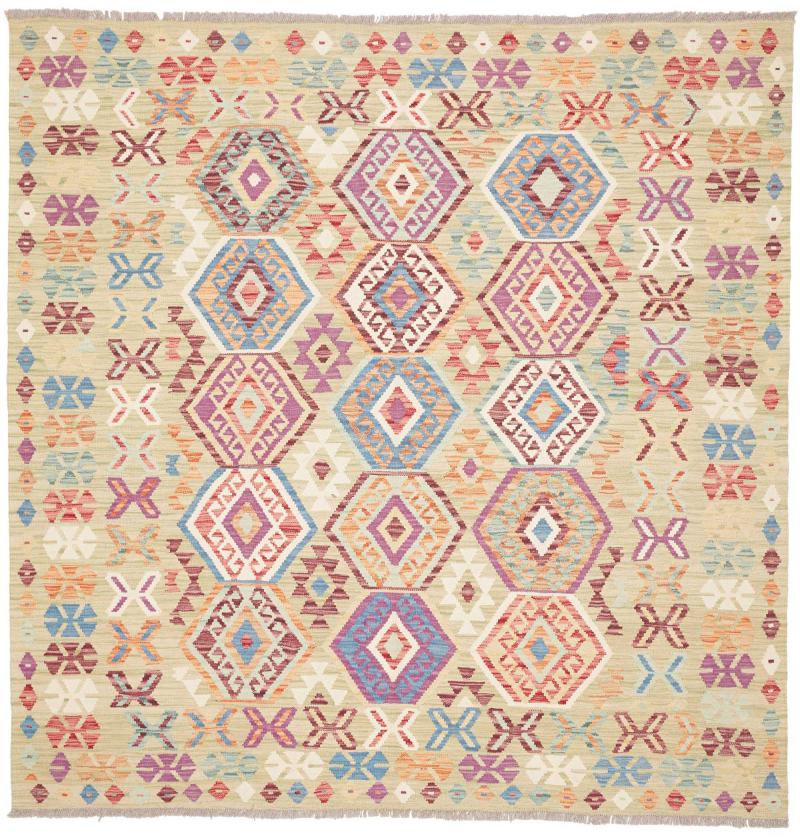 Afghanska mattan Kilim Afghan 203x199 203x199, Persisk matta handvävd 