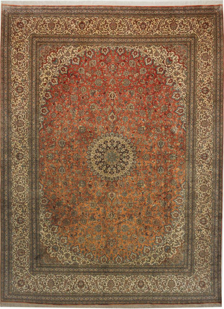 Tappeto indiano Cachemire di Seta 372x271 372x271, Tappeto persiano Annodato a mano