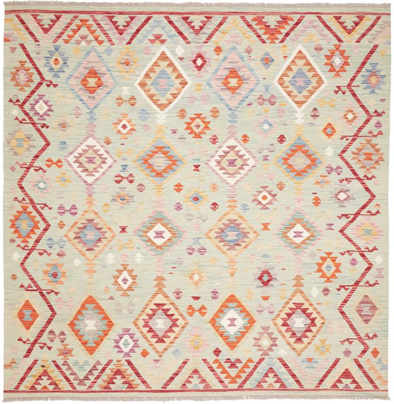 Afghanska mattan Kilim Afghan 205x201 205x201, Persisk matta handvävd 
