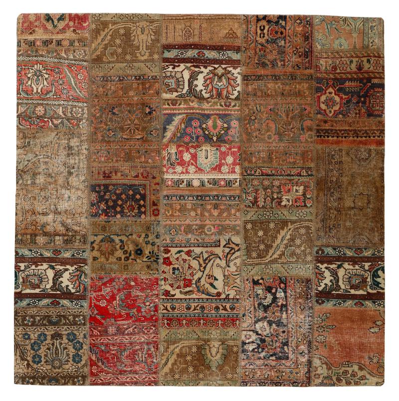 Perzisch tapijt Patchwork 203x204 203x204, Perzisch tapijt Handgeknoopte