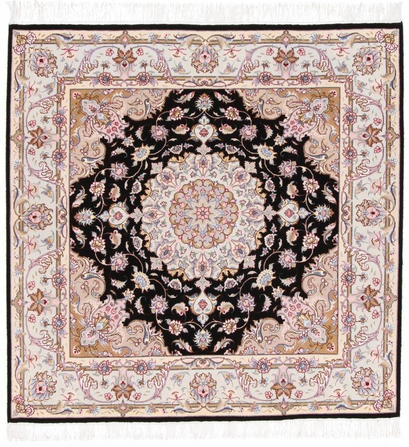 Tapete persa Tabriz 50Raj 152x152 152x152, Tapete persa Atado à mão