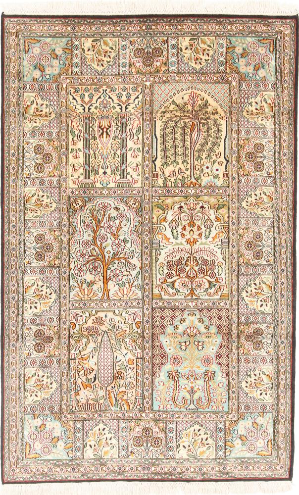 Tapete indiano Kashmir Seda 150x95 150x95, Tapete persa Atado à mão