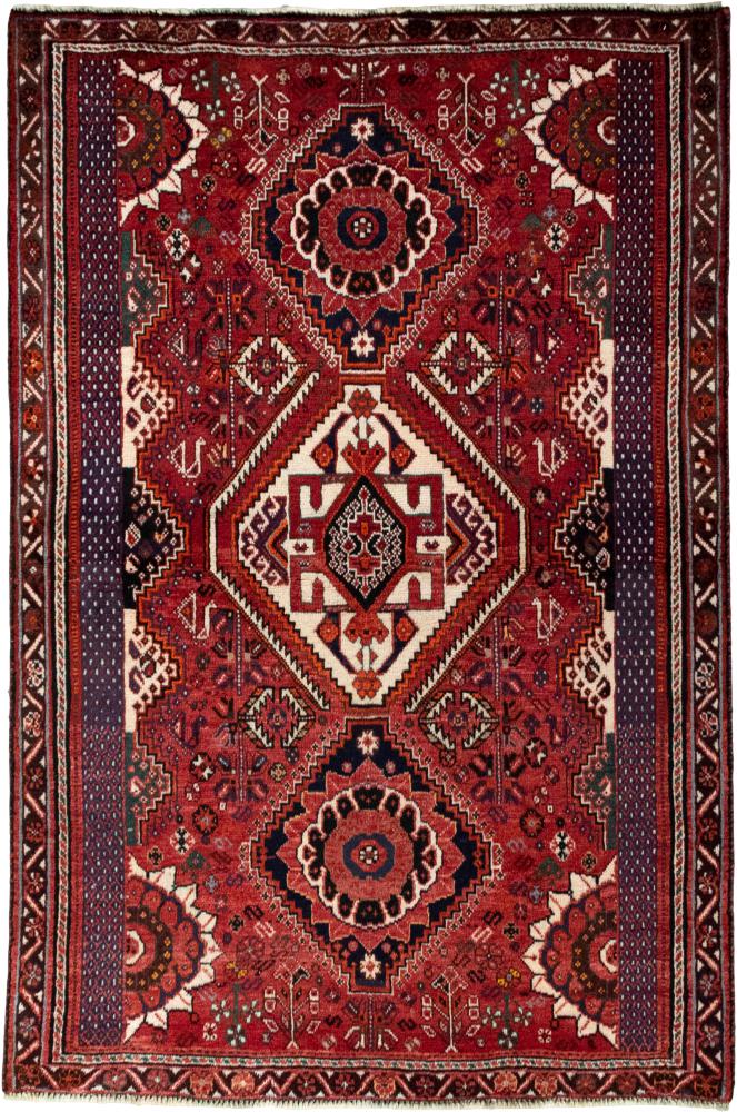 Persian Rug Shiraz 5'7"x3'9" 5'7"x3'9", Persian Rug Knotted by hand