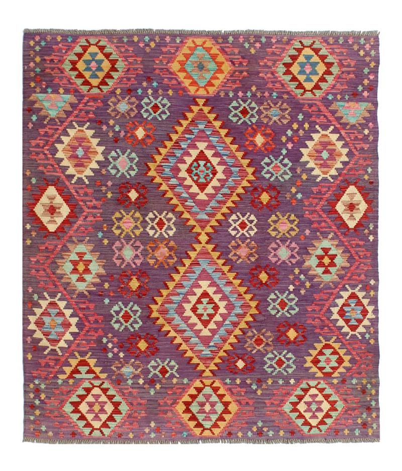 Afghan rug Kilim Afghan 6'8"x5'4" 6'8"x5'4", Persian Rug Woven by hand