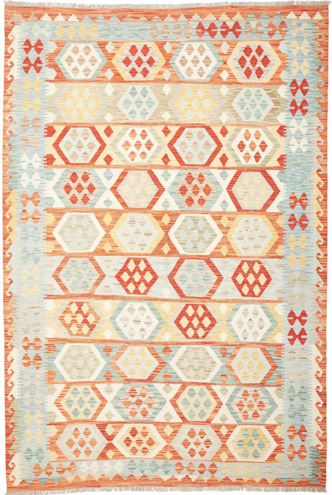 Afghan rug Kilim  Afghan 9'6"x6'6" 9'6"x6'6", Persian Rug Woven by hand