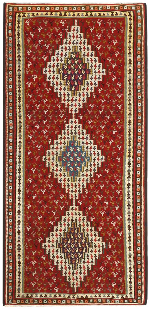 Tapete persa Kilim Fars Senneh 287x137 287x137, Tapete persa Atado à mão