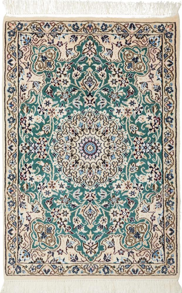 Persian Rug Nain 9La 3'0"x2'0" 3'0"x2'0", Persian Rug Knotted by hand