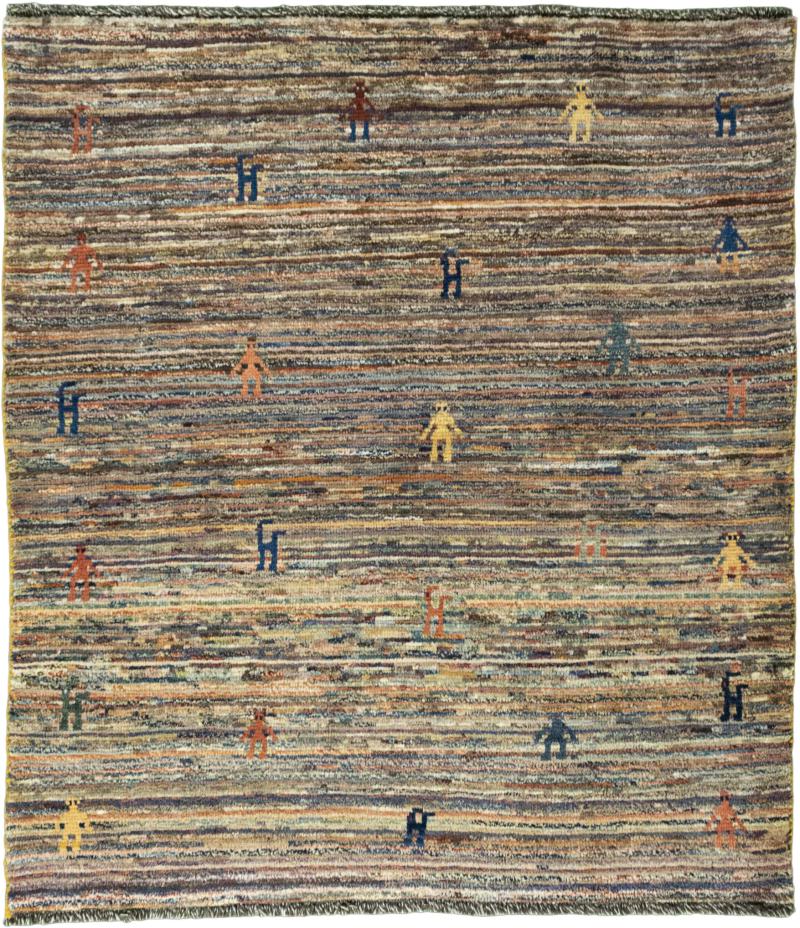 Tapis persan Persan Gabbeh Ghashghai 137x122 137x122, Tapis persan Noué à la main