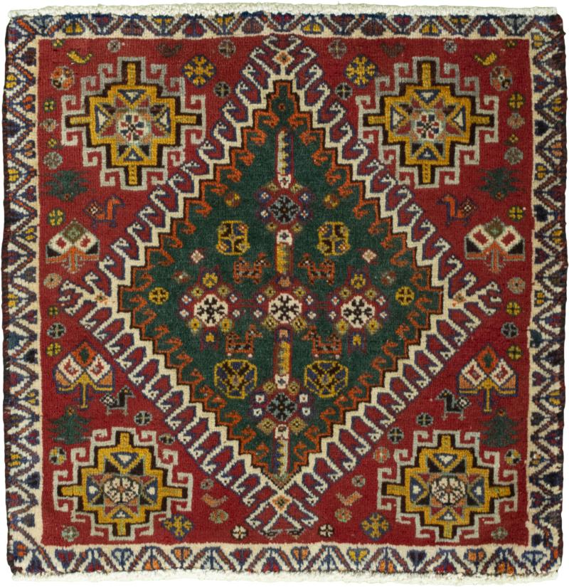 Persian Rug Shiraz 61x61 61x61, Persian Rug Knotted by hand