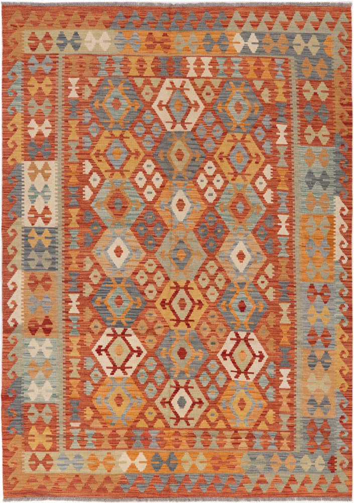 Afghansk tæppe Kelim Afghan 242x174 242x174, Persisk tæppe Håndvævet