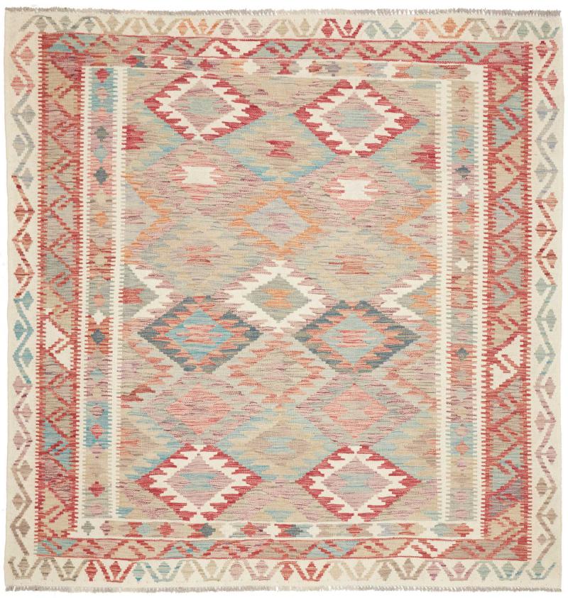 Afghanska mattan Kilim Afghan 201x196 201x196, Persisk matta handvävd 