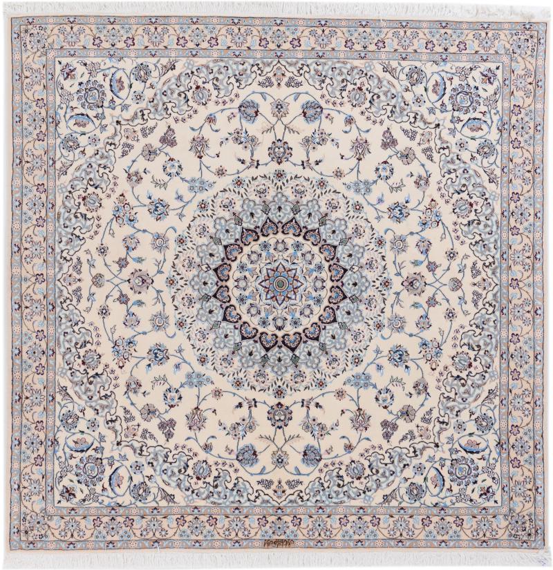 Persian Rug Nain 6La Signed 206x206 206x206, Persian Rug Knotted by hand