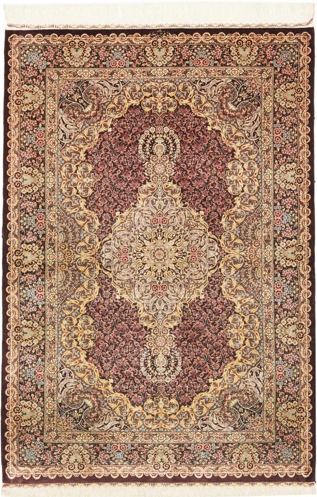 Persisk tæppe Ghom Silke 149x102 149x102, Persisk tæppe Knyttet i hånden