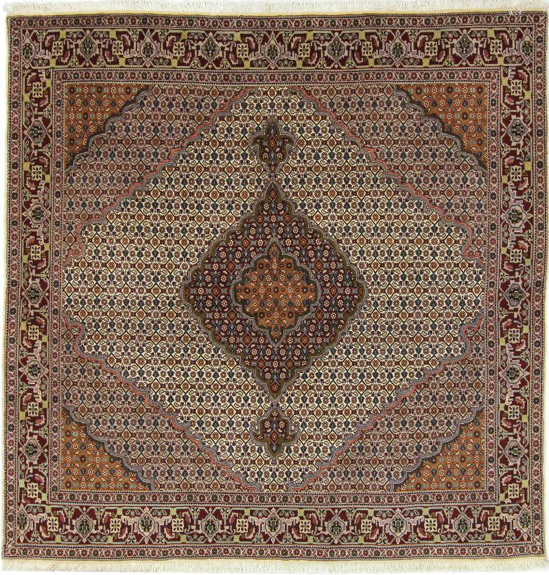 Tapete persa Tabriz Mahi 203x199 203x199, Tapete persa Atado à mão