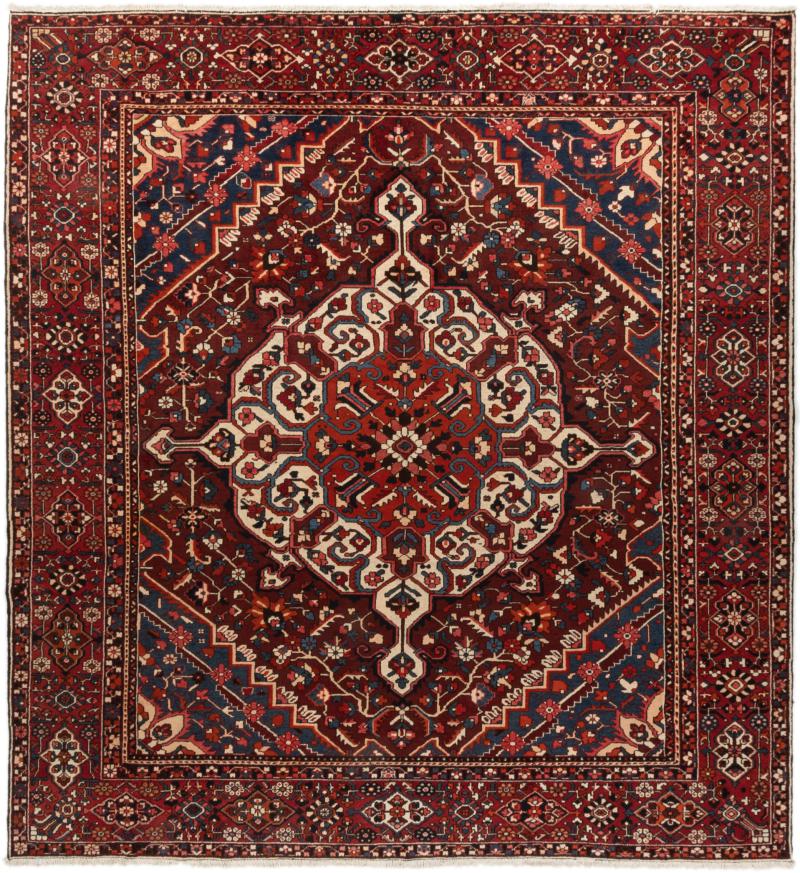 Persian Rug Bakhtiari 13'1"x11'9" 13'1"x11'9", Persian Rug Knotted by hand