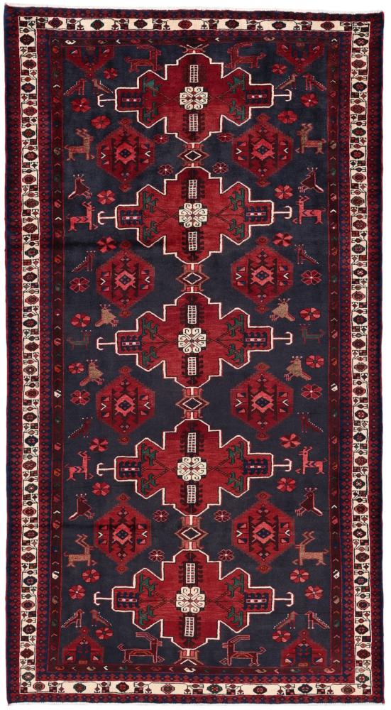 Persian Rug Hamadan 9'7"x5'3" 9'7"x5'3", Persian Rug Knotted by hand