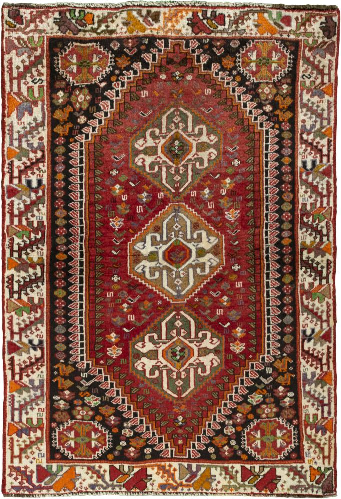 Persian Rug Shiraz 4'11"x3'5" 4'11"x3'5", Persian Rug Knotted by hand