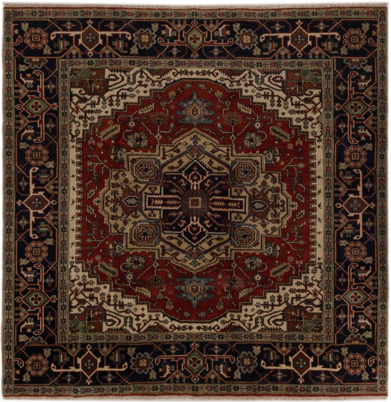 Indischer Teppich Indo Heriz 8'10"x8'11" 8'10"x8'11", Perserteppich Handgeknüpft