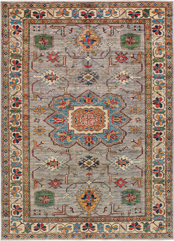 Afghan rug Kazak Ghazni 230x166 230x166, Persian Rug Knotted by hand